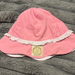 Pink Hat with Lace Trim TBBC